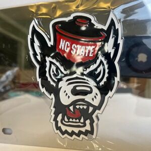 North Carolina State Wolfpack 3D Chrome Die Cast License Plate New Fanmats